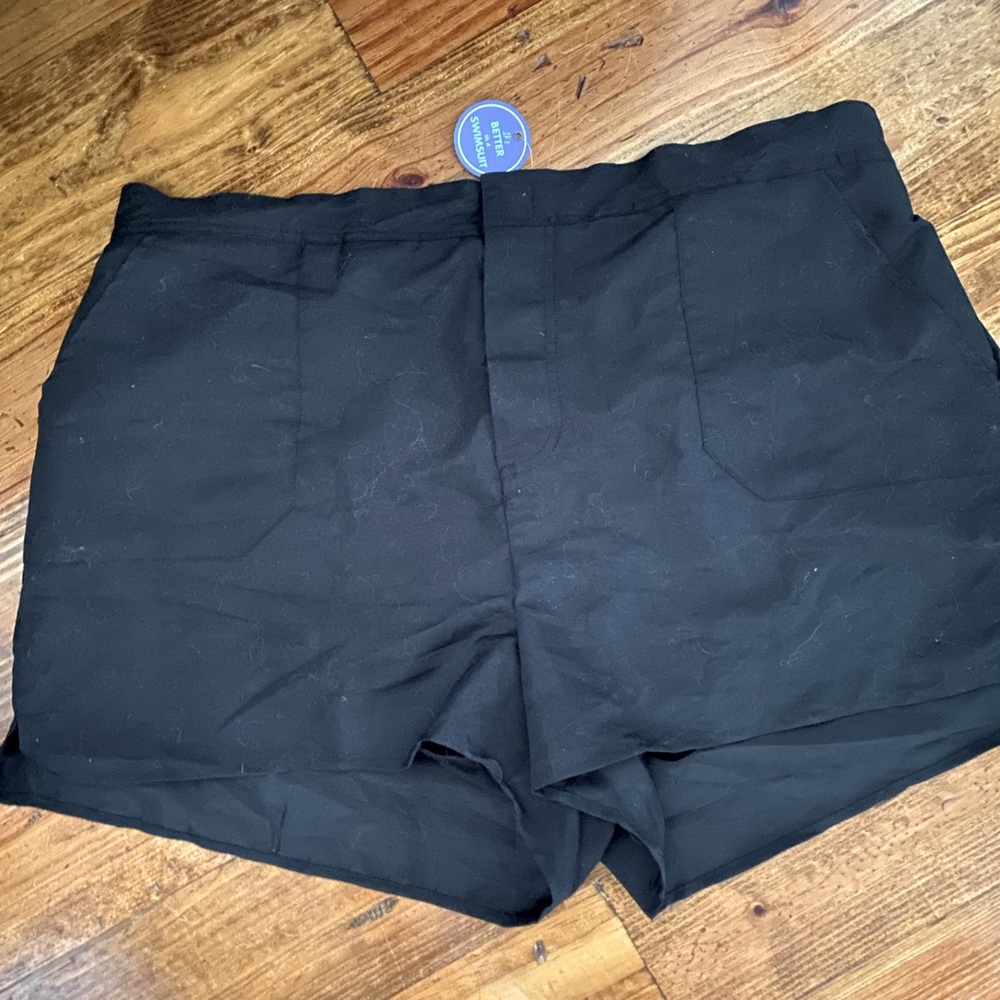 NWT Swimsuits for All Black Lined Swim Shorts